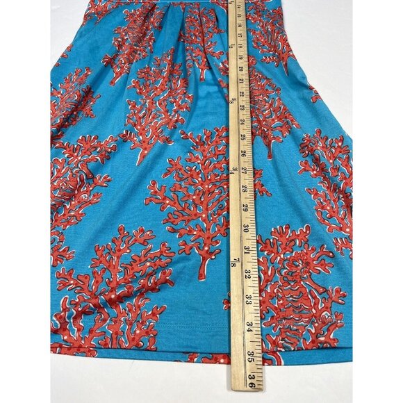 Lilly Pulitzer Dress Womens XS Turquoise Bellanna Coral Reef Short Sleeve Silk - Picture 12 of 13